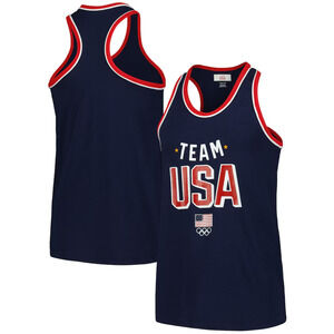 FANATICS Women's Team USA Logo Racerback Tank Top Medium Navy Blue NWT
